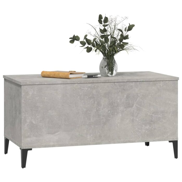 Table basse Gris béton 90x44,5x45 cm Bois d'ingénierie – Image 2