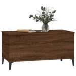 Table basse Chêne marron 90x44,5x45 cm Bois d'ingénierie – Image 2