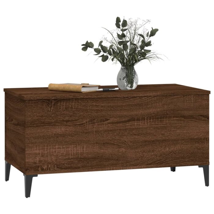 Table basse Chêne marron 90x44,5x45 cm Bois d'ingénierie – Image 2
