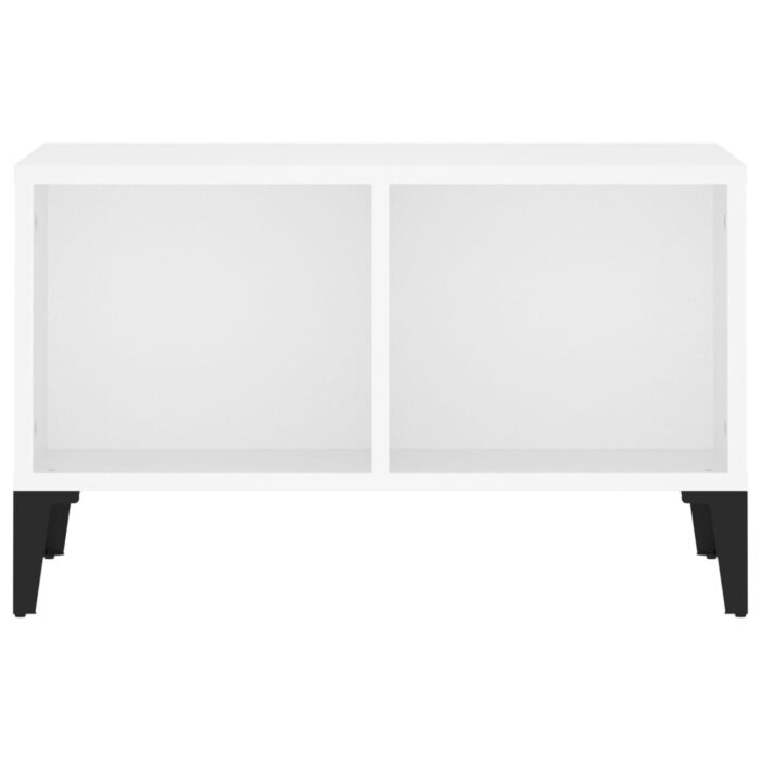 Table basse Blanc 60x50x36,5 cm Bois d'ingénierie – Image 3