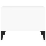 Table basse Blanc brillant 60x50x36,5 cm Bois d'ingénierie – Image 4