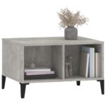 Table basse Gris béton 60x50x36,5 cm Bois d'ingénierie – Image 2