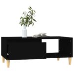Table basse Noir 90x50x36,5 cm Bois d'ingénierie – Image 2
