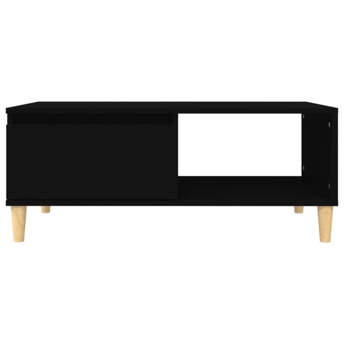 Table basse Noir 90x50x36,5 cm Bois d'ingénierie – Image 3