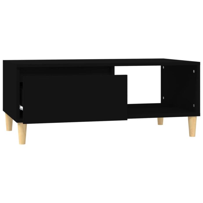 Table basse Noir 90x50x36,5 cm Bois d'ingénierie – Image 4