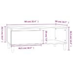 Table basse Noir 90x50x36,5 cm Bois d'ingénierie – Image 7