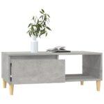 Table basse Gris béton 90x50x36,5 cm Bois d'ingénierie – Image 2