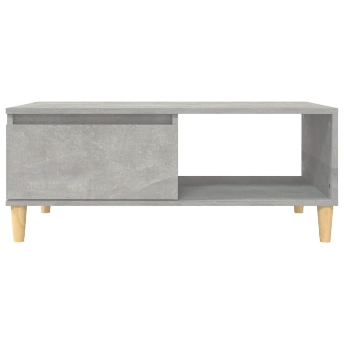 Table basse Gris béton 90x50x36,5 cm Bois d'ingénierie – Image 3