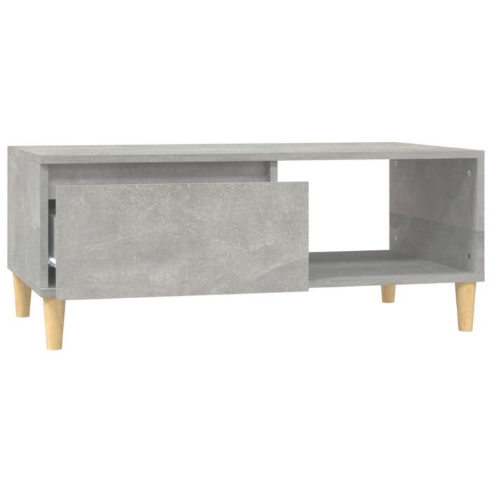 Table basse Gris béton 90x50x36,5 cm Bois d'ingénierie – Image 4
