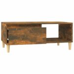 Table basse Chêne fumé 90x50x36,5 cm Bois d'ingénierie – Image 4