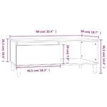Table basse Chêne fumé 90x50x36,5 cm Bois d'ingénierie – Image 7