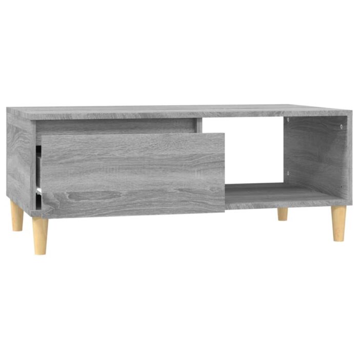 Table basse Sonoma gris 90x50x36,5 cm Bois d'ingénierie – Image 4
