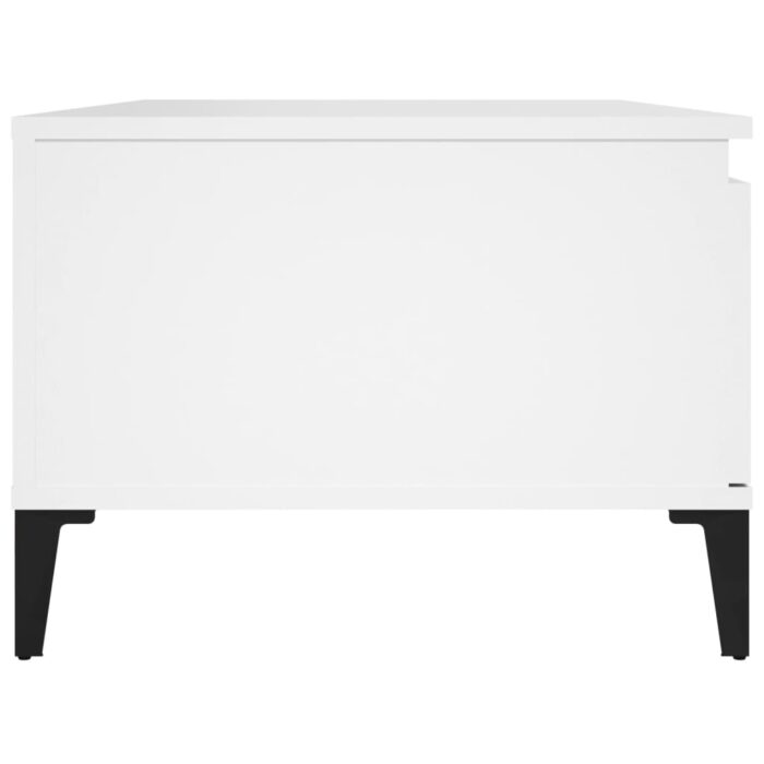 Table basse Blanc 90x50x36,5 cm Bois d'ingénierie – Image 4