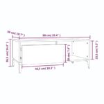 Table basse Blanc 90x50x36,5 cm Bois d'ingénierie – Image 6