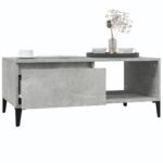Table basse Gris béton 90x50x36,5 cm Bois d'ingénierie – Image 2