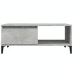 Table basse Gris béton 90x50x36,5 cm Bois d'ingénierie – Image 3