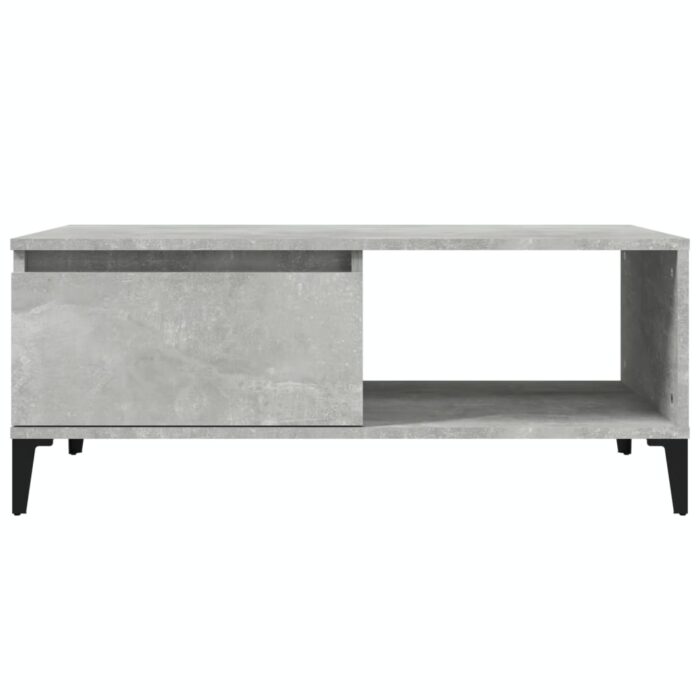 Table basse Gris béton 90x50x36,5 cm Bois d'ingénierie – Image 3