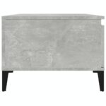 Table basse Gris béton 90x50x36,5 cm Bois d'ingénierie – Image 4