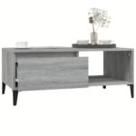 Table basse Sonoma gris 90x50x36,5 cm Bois d'ingénierie – Image 2