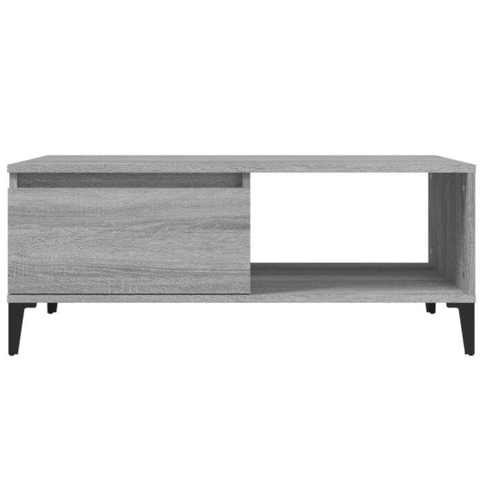 Table basse Sonoma gris 90x50x36,5 cm Bois d'ingénierie – Image 3