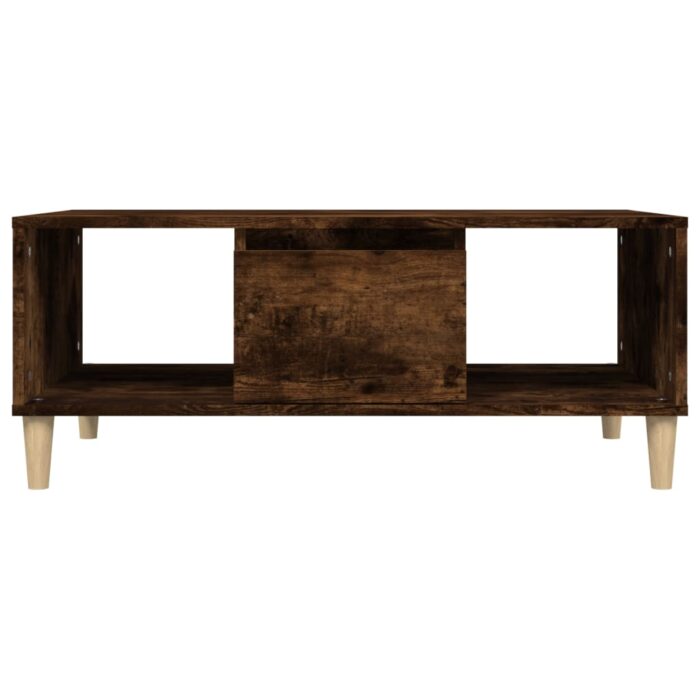Table basse Chêne fumé 90x50x36,5 cm Bois d'ingénierie – Image 5