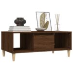 Table basse Chêne marron 90x50x36,5 cm Bois d'ingénierie – Image 2