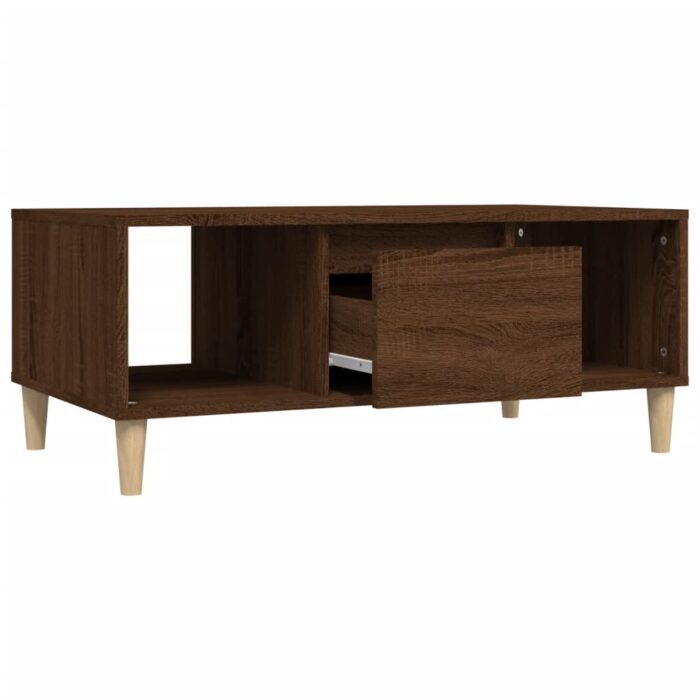 Table basse Chêne marron 90x50x36,5 cm Bois d'ingénierie – Image 4