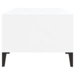 Table basse Blanc brillant 90x50x36,5 cm Bois d'ingénierie – Image 5
