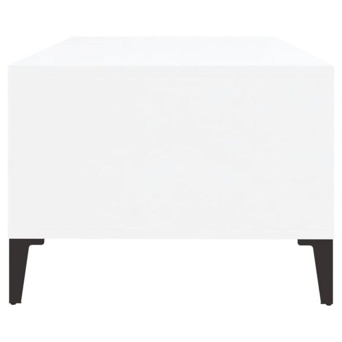 Table basse Blanc brillant 90x50x36,5 cm Bois d'ingénierie – Image 5