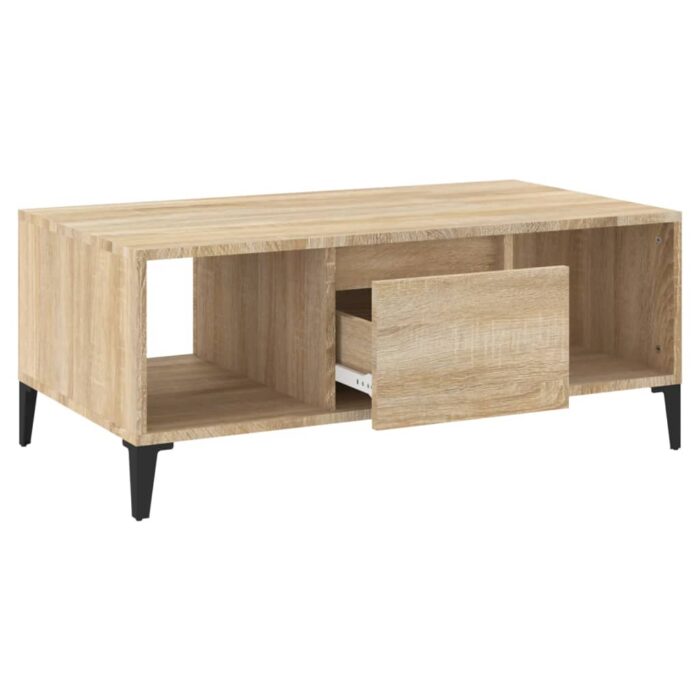 Table basse Chêne sonoma 90x50x36,5 cm Bois d'ingénierie – Image 4