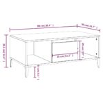 Table basse Chêne sonoma 90x50x36,5 cm Bois d'ingénierie – Image 7