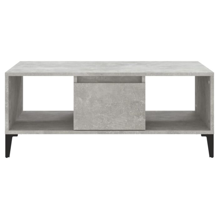 Table basse Gris béton 90x50x36,5 cm Bois d'ingénierie – Image 3