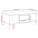 Table basse Gris béton 90x50x36,5 cm Bois d'ingénierie – Image 7