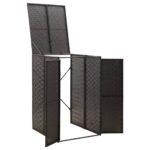 Abri pour poubelle Noir 70x80x117 cm Résine tressée – Image 2