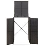 Abri pour poubelle Noir 70x80x117 cm Résine tressée – Image 3