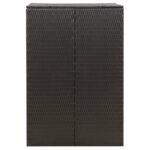 Abri pour poubelle Noir 70x80x117 cm Résine tressée – Image 4