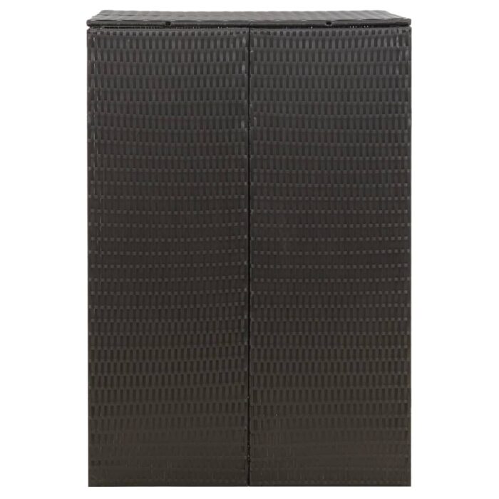 Abri pour poubelle Noir 70x80x117 cm Résine tressée – Image 4