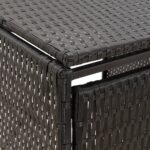 Abri pour poubelle Noir 70x80x117 cm Résine tressée – Image 5