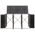 Abri pour poubelle triple Noir 207x80x117 cm Résine tressée – Image 3