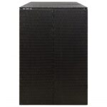 Abri pour poubelle triple Noir 207x80x117 cm Résine tressée – Image 4