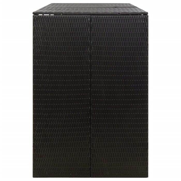 Abri pour poubelle triple Noir 207x80x117 cm Résine tressée – Image 4