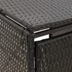 Abri pour poubelle triple Noir 207x80x117 cm Résine tressée – Image 5