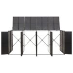 Abri pour poubelle quadruple Noir 274x80x117 cm Résine tressée – Image 2