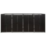 Abri pour poubelle quadruple Noir 274x80x117 cm Résine tressée – Image 3