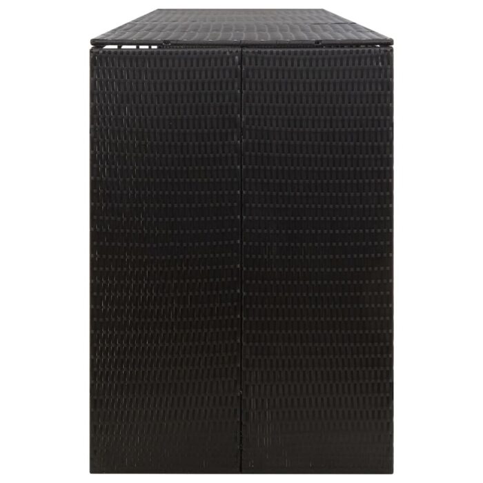 Abri pour poubelle quadruple Noir 274x80x117 cm Résine tressée – Image 4