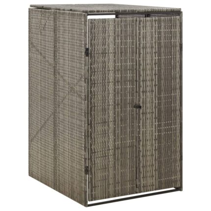 Abri pour poubelle Gris 70x80x117 cm Résine tressée