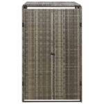 Abri pour poubelle Gris 70x80x117 cm Résine tressée – Image 3