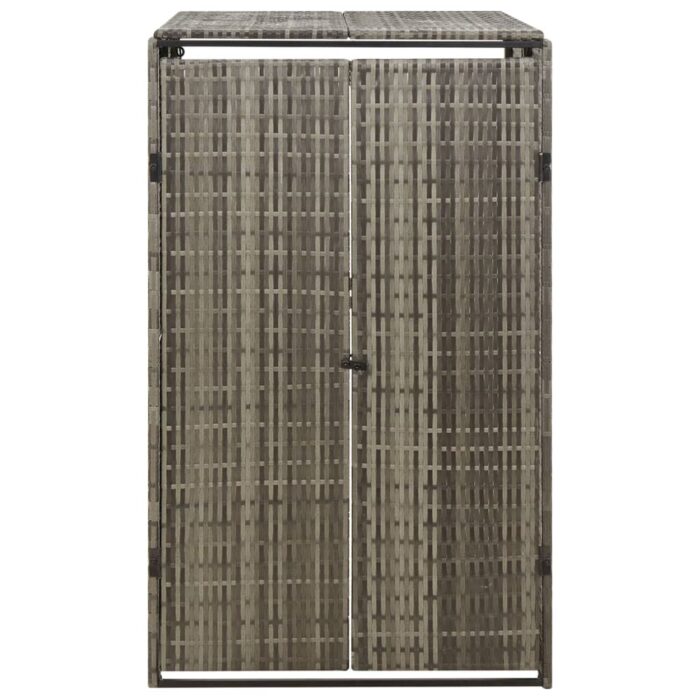 Abri pour poubelle Gris 70x80x117 cm Résine tressée – Image 3