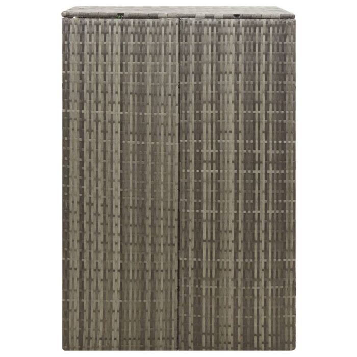 Abri pour poubelle Gris 70x80x117 cm Résine tressée – Image 4