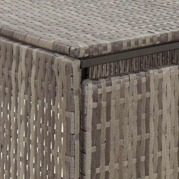 Abri pour poubelle Gris 70x80x117 cm Résine tressée – Image 5